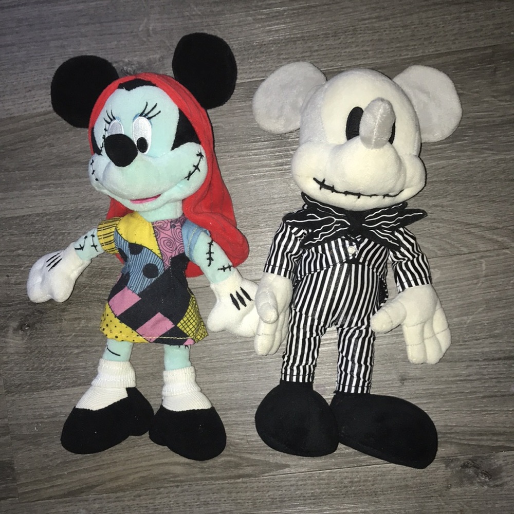 Disney Parks; Nightmare Before Christmas, Mickey & Minnie As Jack & Sally Plush